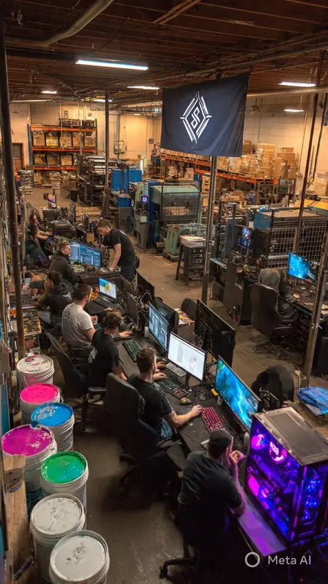 Produktion mit optimiertem Etiketten-Workflow in einer Fertigungshalle